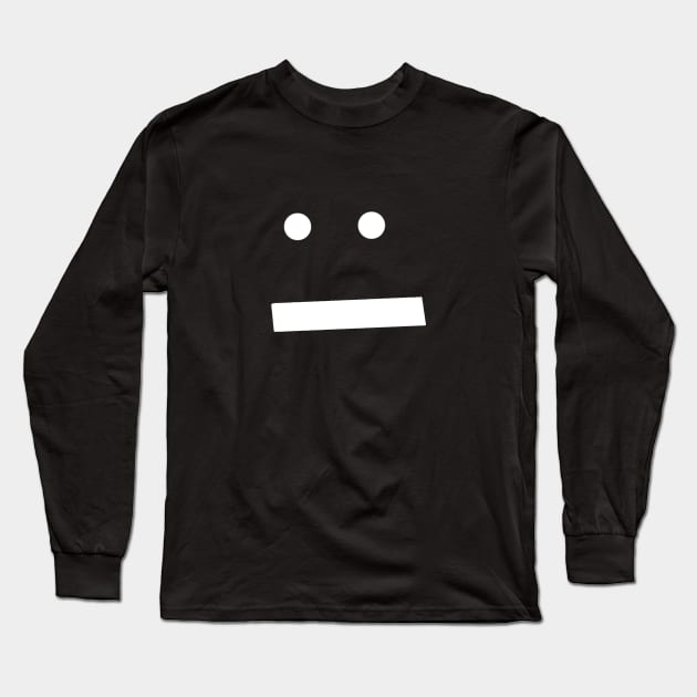 Express Yourself Minimal Neutral Smiley Face Long Sleeve T-Shirt by ellenhenryart